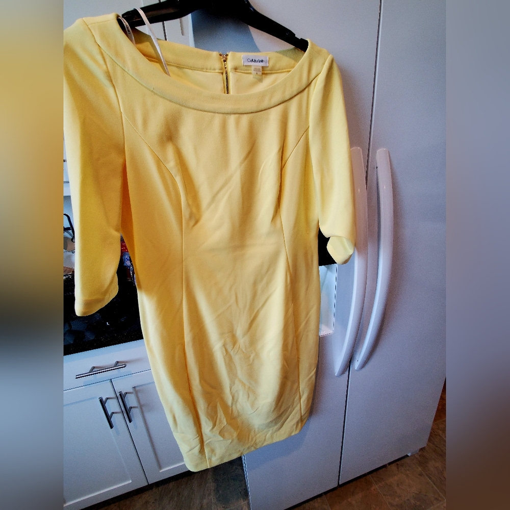 Calvin Klein Sunny Yellow Midi Dress